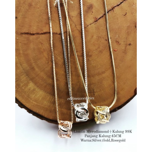KALUNG LIONTIN TERBARU WANITA ANTI KARAT ANTI ALERGI KALUNG TITANIUM ROSEGOLD