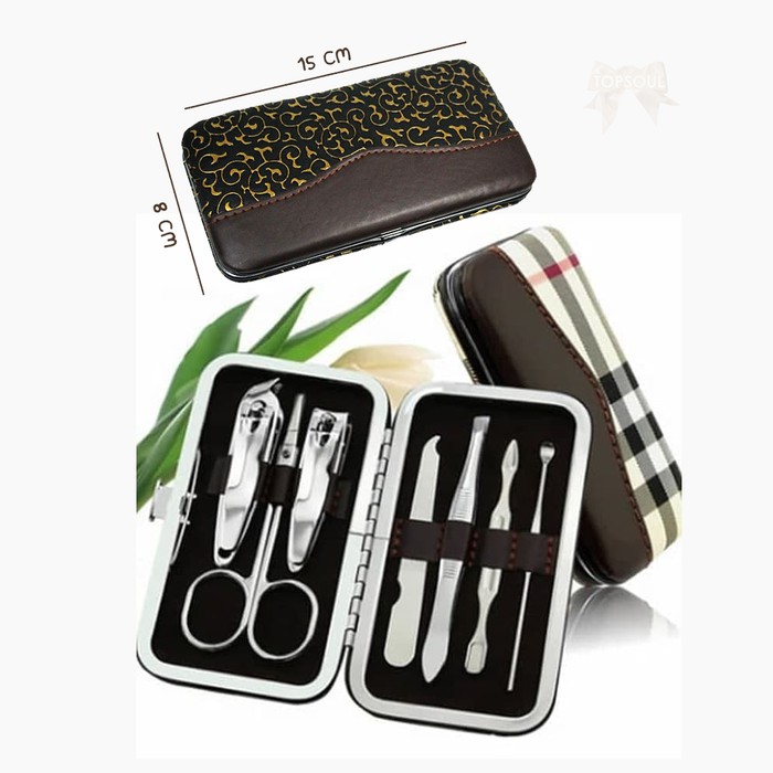 1 Set isi 7 Gunting Kuku Manicure Set Bentuk Dompet Menicure Pedicure