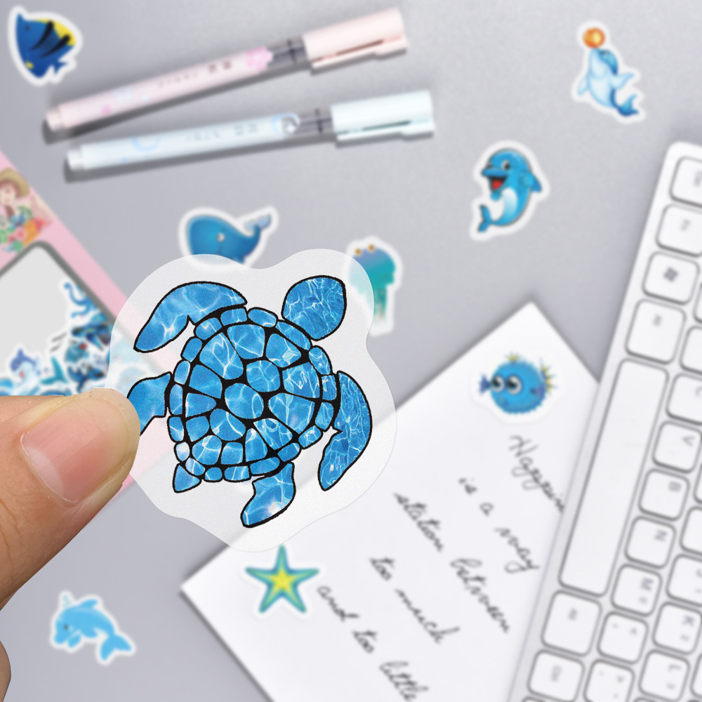 Blue ocean hand account stickers for DIY decoration painting book diary and paper hand account stickers 40 pieces