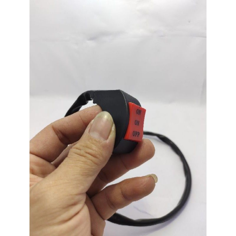 SAKLAR LAMPU MOTOR ON OFF SWITCH UNIVERSAL SAKLAR STANG MOTOR 2 TOMBOL-Double On