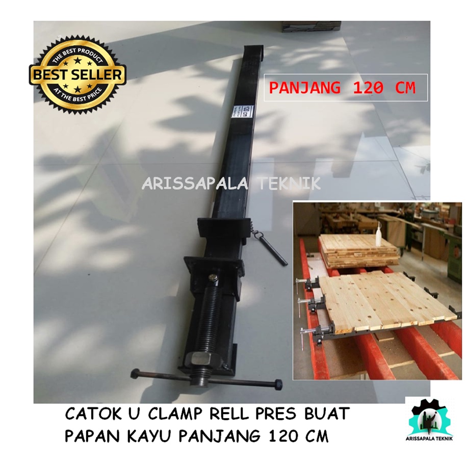 Klem Kayu 120 cm Catok U Clamp Rell Press Papan Kayu Bahan Besi U Tebal Kuat Berkualitas