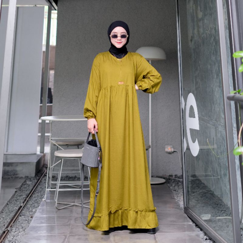 Daspan ruffle azp / daspan polos azp / gamis polos azp best seller