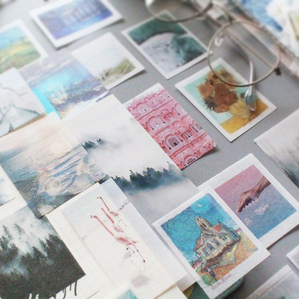 Nanas 50PCS/Pack Scrapbooking Stiker Alat Tulis Lukisan Minyak Travel Diary Fotografer Hias