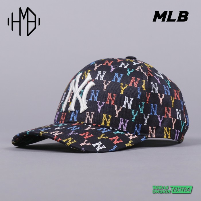 Produk Terbaru Mlb Korea Ny Yankees Rainbow Monogram Cap Black