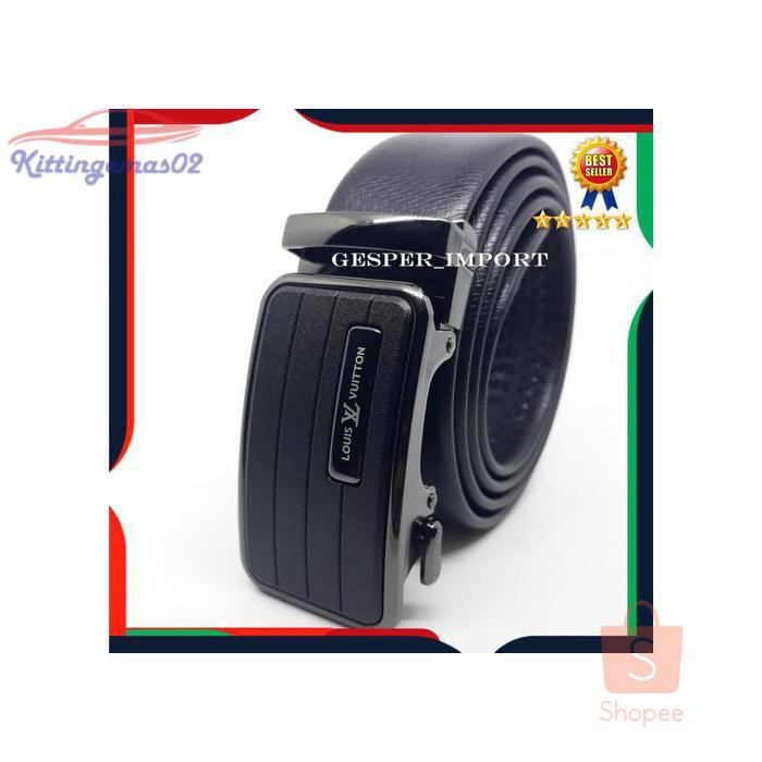 IKAT PINGGANG PRIA GESPER SABUK KTG2I532 LV MODEL REL TALI KULIT ASLI IMPORT