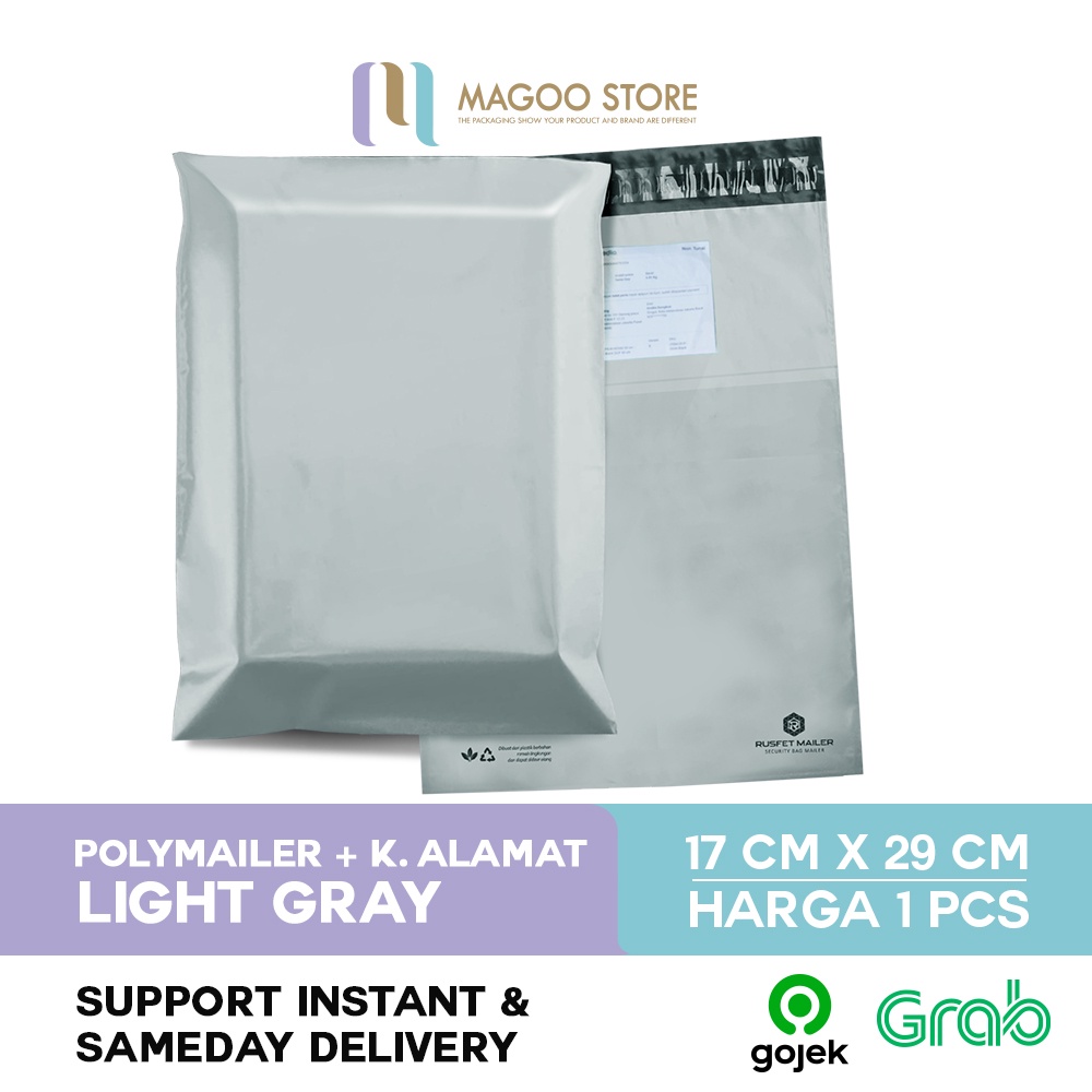 

Polymailer Amplop Packing Premium|Light Gray 17x25|Amplop Satuan