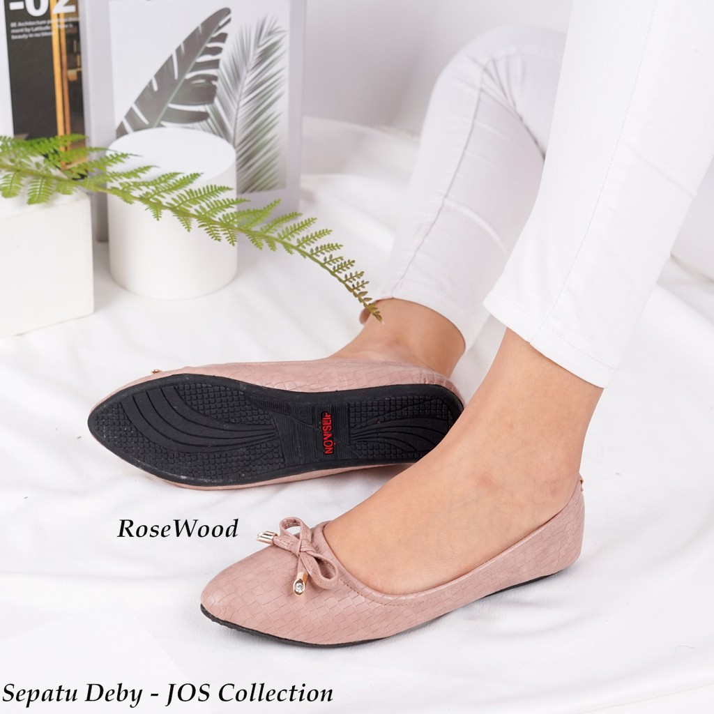 Flat Shoes Wanita - Sepatu Deby Balet Wanita Motif Kulit by JOS Collection