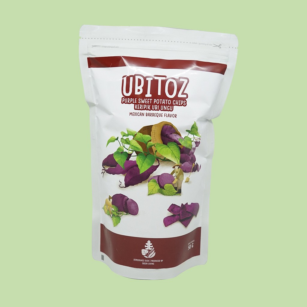 

Keripik Ubi / Ubitoz Purple Sweet Potato Chips Mexican BBQ Flvr 50gr by Green Living