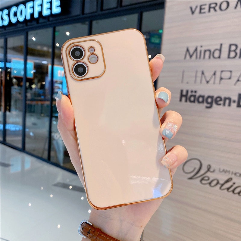 Case Electroplating Warna Polos Untuk IPhone 7 8plus 11 12 Pro Max I Xs Max Xr X Csd