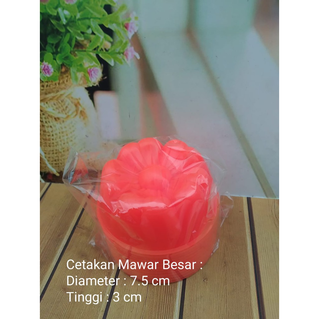 Cetakan Plastik Mawar Besar Isi 12 Pcs