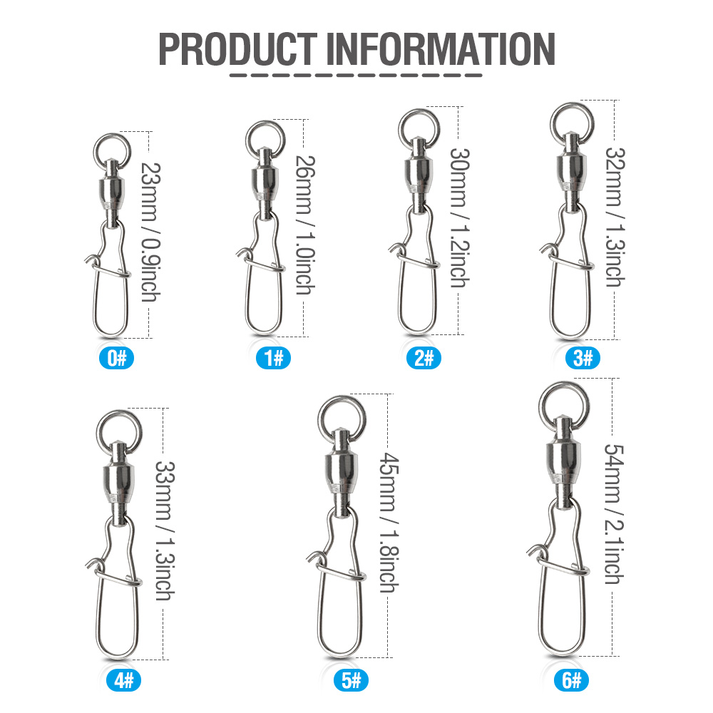 Lanfy 10 Pcs Kili-Kili Swivel Konektor Umpan Pancing Bahan Baja Tahan Lama