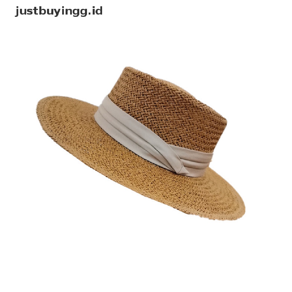 Topi Pantai Pelindung Matahari Bahan Jerami Untuk Pria