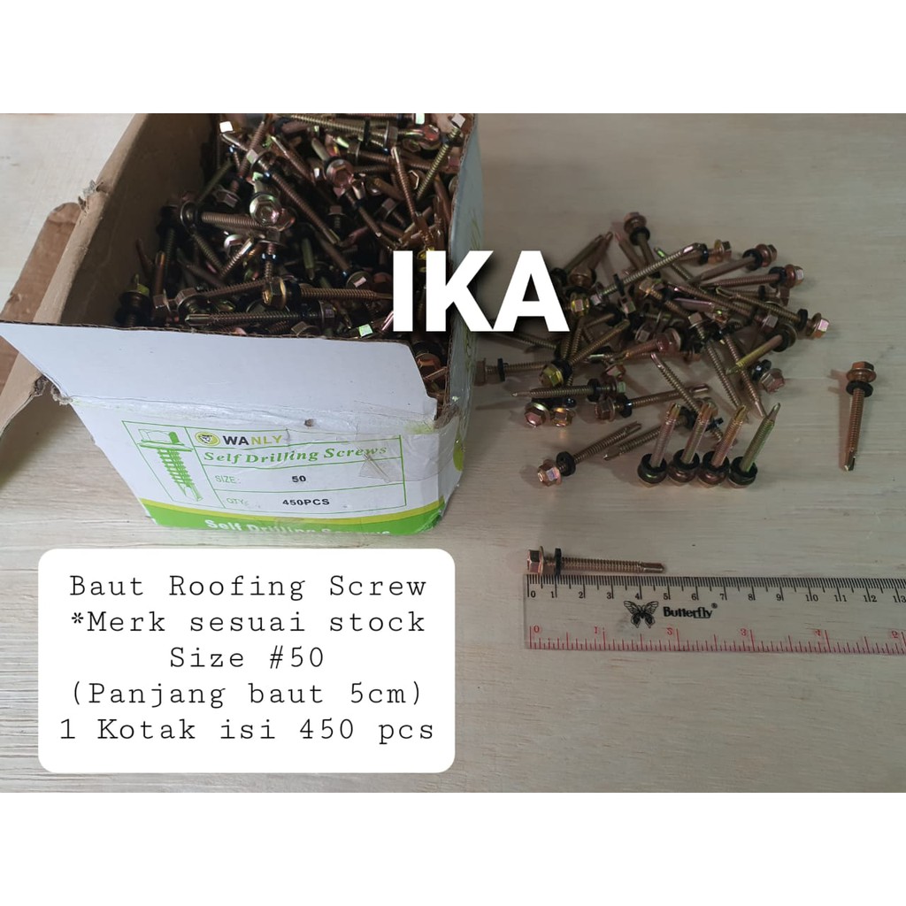 Baut Roofing Pjg 5 cm / Skrup Sekrup Ruping 50 / Rufing KUALITAS BAGUS  ASLI (HRG 1KOTAK TDK ECER)