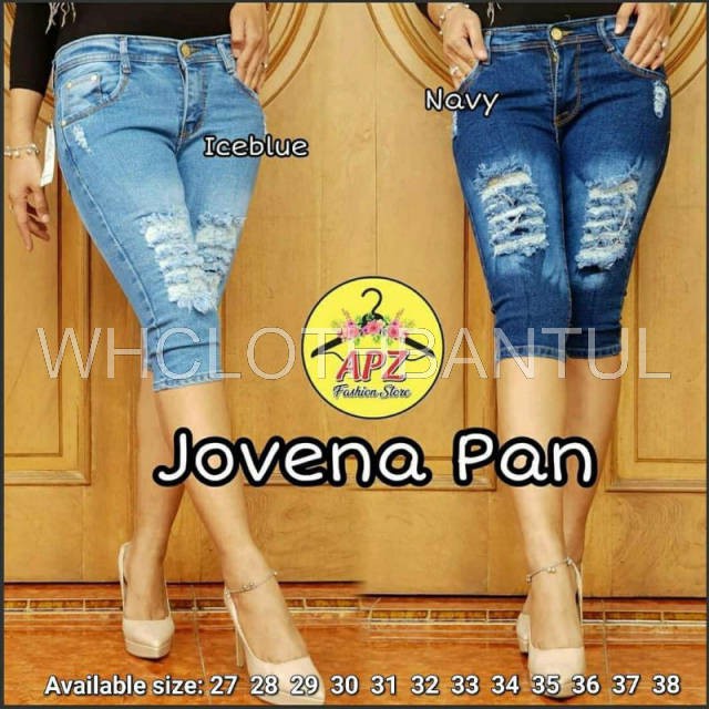 Celana Pendek Jeans Wanita / Jeans Pendek Ripped Wanita / Jovena Jeans Pants 7/8