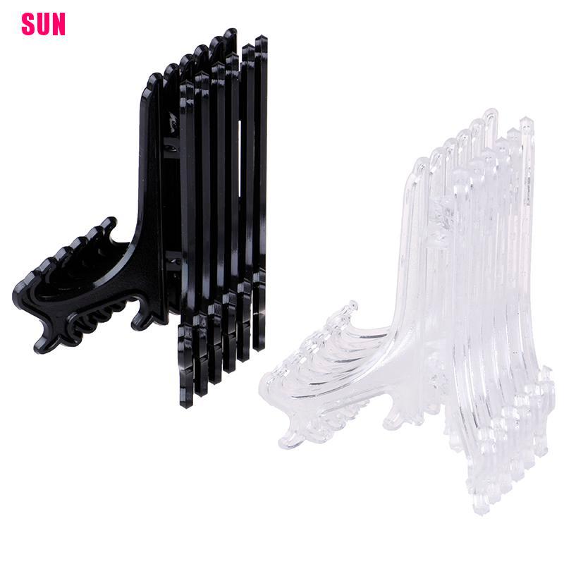 12 Pcs Stand Holder Display Piring Foto Bahan Plastik Dapat Dilipat