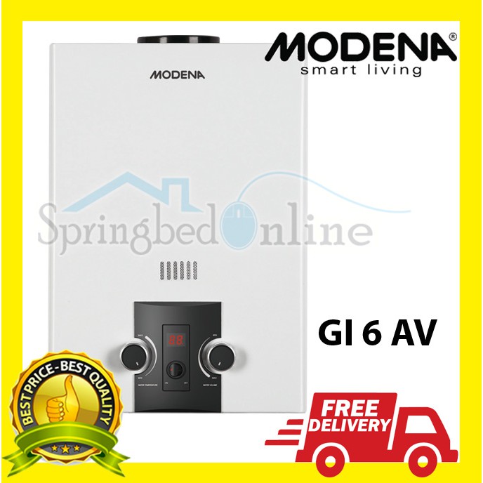 Modena Water Heater Pemanas Air Gas GI 6 AV LCD Harga Pabrik