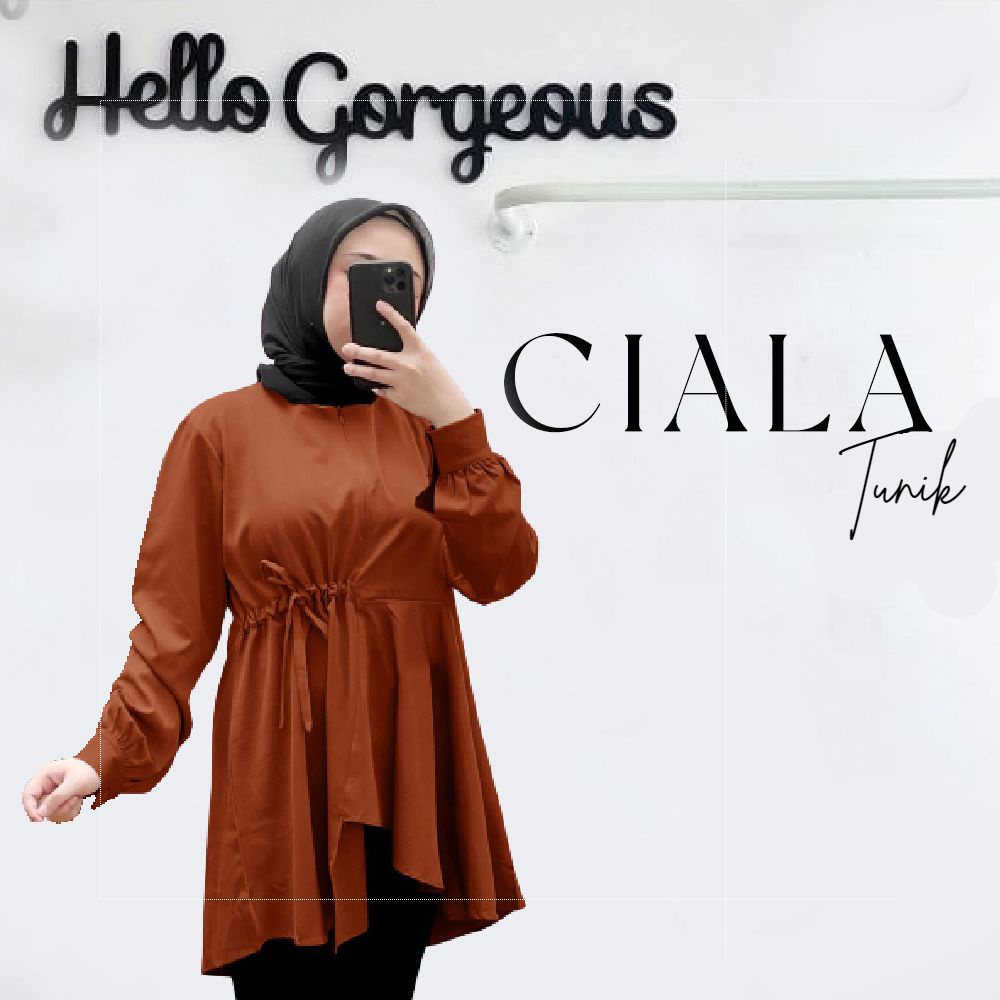 FASHION MUSLIM PAKAIAN WANITA ATASAN KEMEJA BLOUSE CIALA DMR