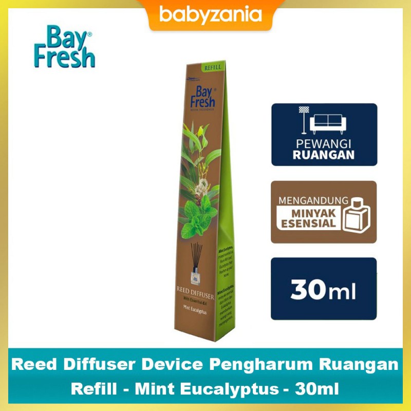 Bayfresh Reed Diffuser Refill Pengharum Ruangan 30ml - Mint Eucalyptus