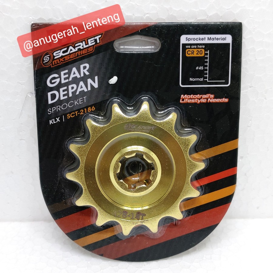 Gir Depan Gear Depan Kawasaki KLX 150 Scarlet Gold 428 14