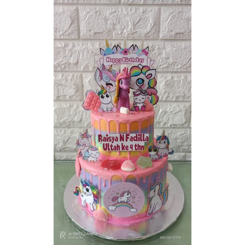 Unicorn / tart karakter / kue ulang tahun / surprise anak