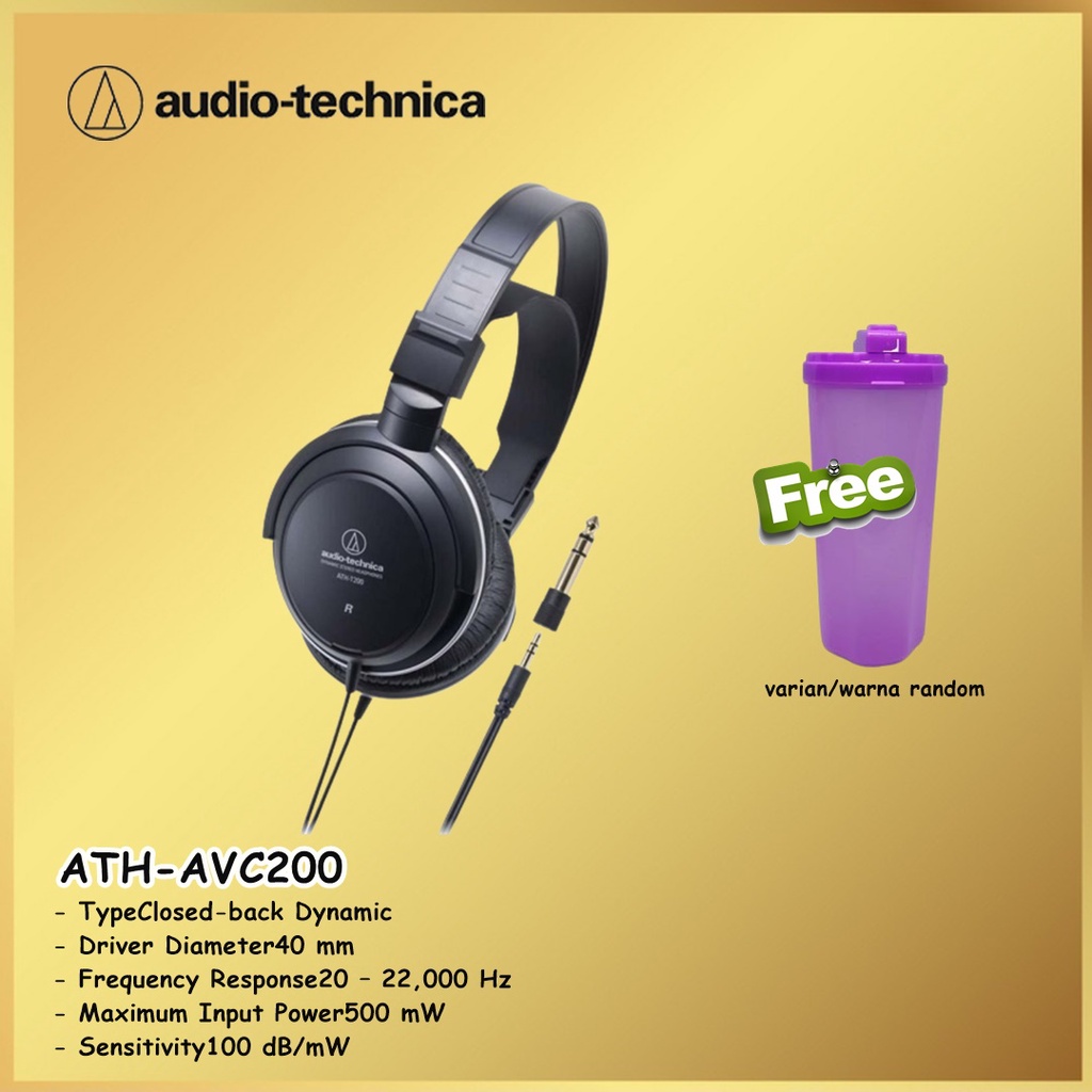 Audio-Technica ATH-AVC200 SonicPro Over Ear Dynamic Headphone