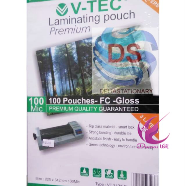 

V-Tec PLASTIK LAMINATING 100 MICRON A4 / FOLIO