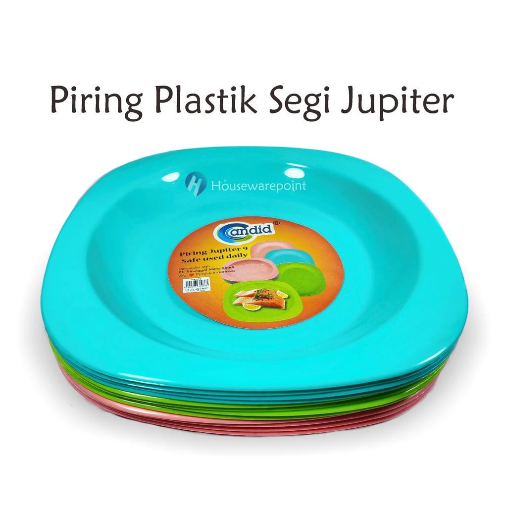 12 Piring plastik segi / Piring makan plastik JUPITER / Piring plastik food grade (SEGI JUPITER)
