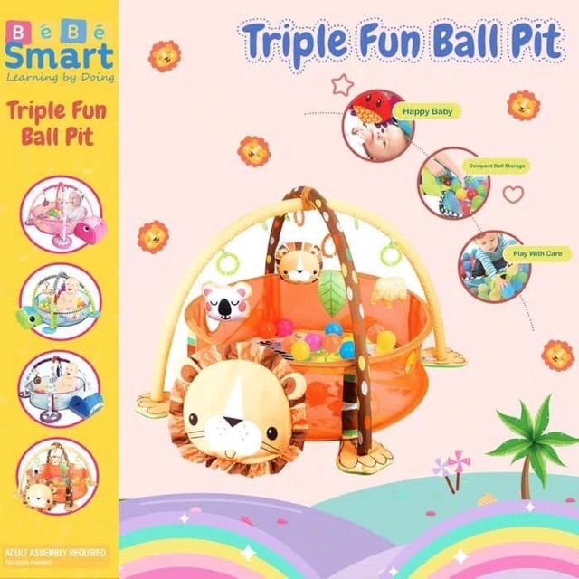 Bebe Smart Triple Fun Ball Pit Matras Alas Bayi Shopee Indonesia