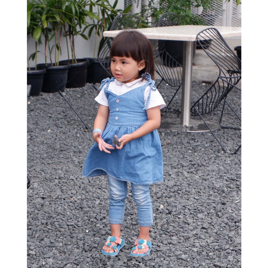 CARVA TERBARU ATASAN ANAK DRESS ANAK JEANS TALI MALIKA ATASAN SOFT JEANS 1-5 THN REALPICT