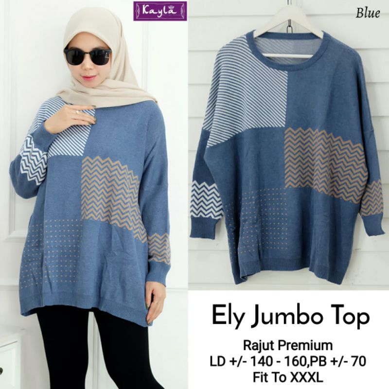 TUNIK BLOUSE ELY TOP JUMBO LD 140-160