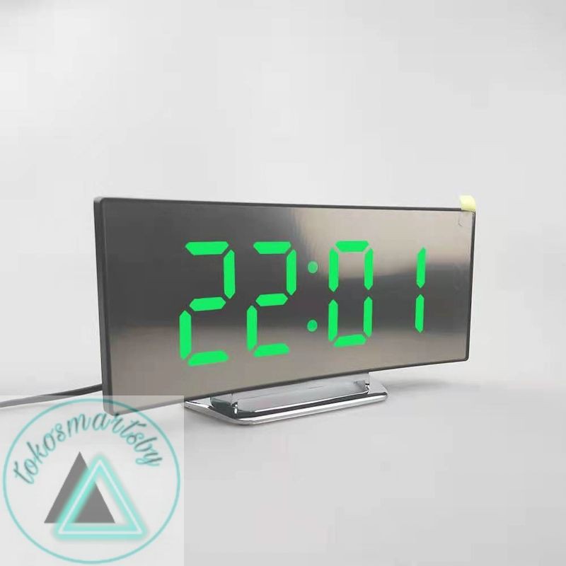 Jam Digital Meja LED Mirror Alarm Clock DT 6507 / Merah Hijau Putih