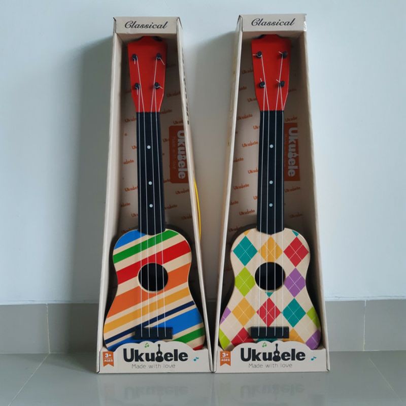 Mainan Ukulele Premium Anak - Gitar Lele Alat Musik Kentrung New