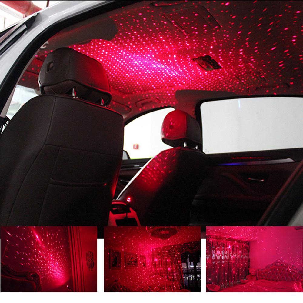 Romantic LED Car Roof Star Night Light Projector Atmosphere Galaxy Lamp USB Decorative Lamp Adjustable Car Interior Decor Light