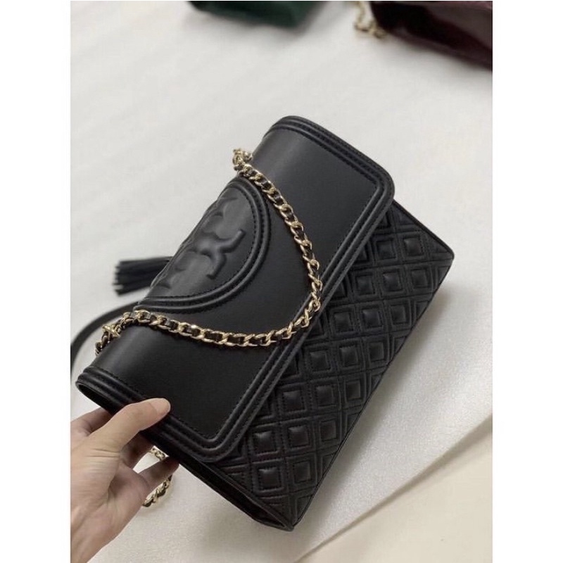 TB FLEMING SMALL CONVERTIBLE SHOULDER BAG GLOSSY