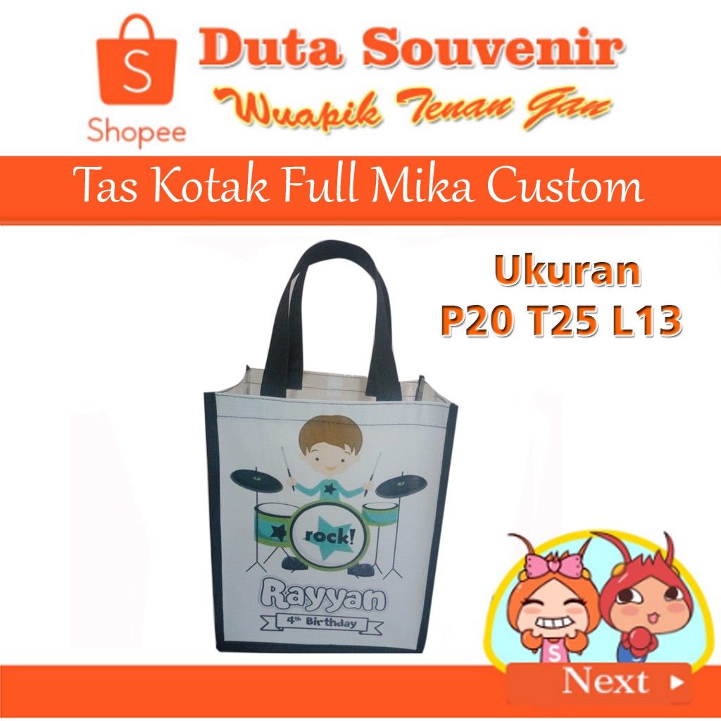 Duta Souvenir Tas Kotak Custom Full Mika Potrait
