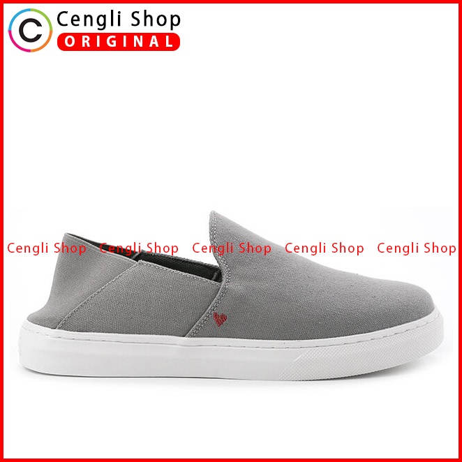 SEPATU SLIP ON OBERMAIN PRIA ORIGINAL CASUAL BRANDED ASLI ABU-ABU OM08