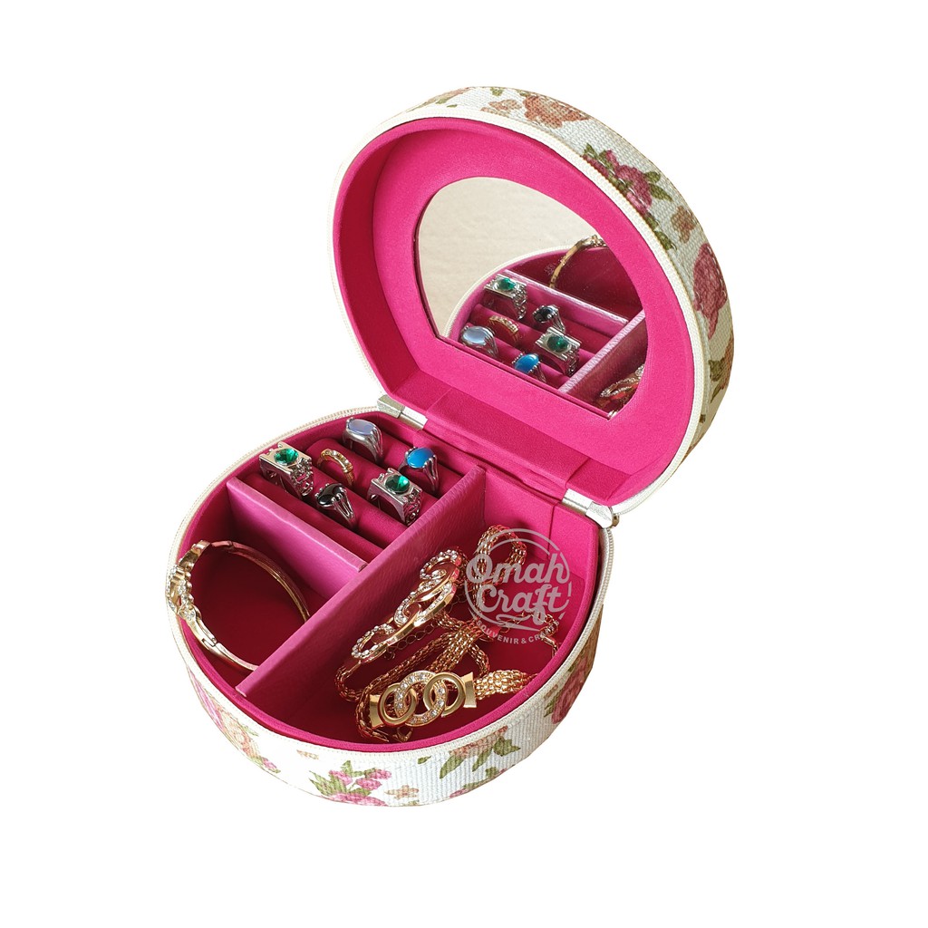 Tempat Perhiasan dan Aksesoris Motif BUNGA PUTIH / Mini Jewelry Box and Accesories