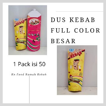 

Dus Kebab Color Full Besar - Dus Kebab - Packaging Kebab Besar - 50 PC