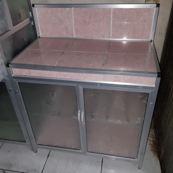 Rak Rak Piring Kompor Pintu Kaca Keramik 2 Pintu Alumunium Aluminium