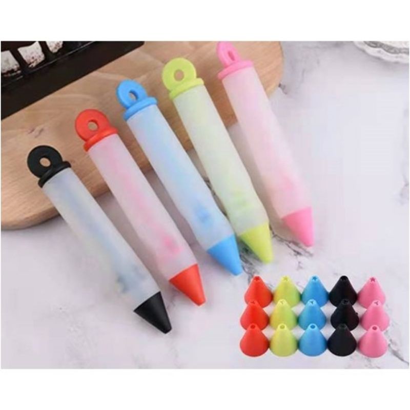 pena chocolate ( 1 pen + 4 macam ujung spuit)