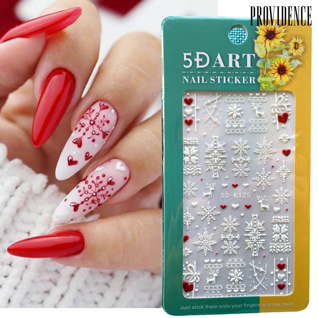 Stiker Kuku Ultra Tipis Motif Natal Untuk Nail Art Charms