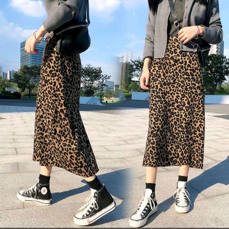 Leopard / rok leopard / rok Korea / rok macan / Skirt A-line