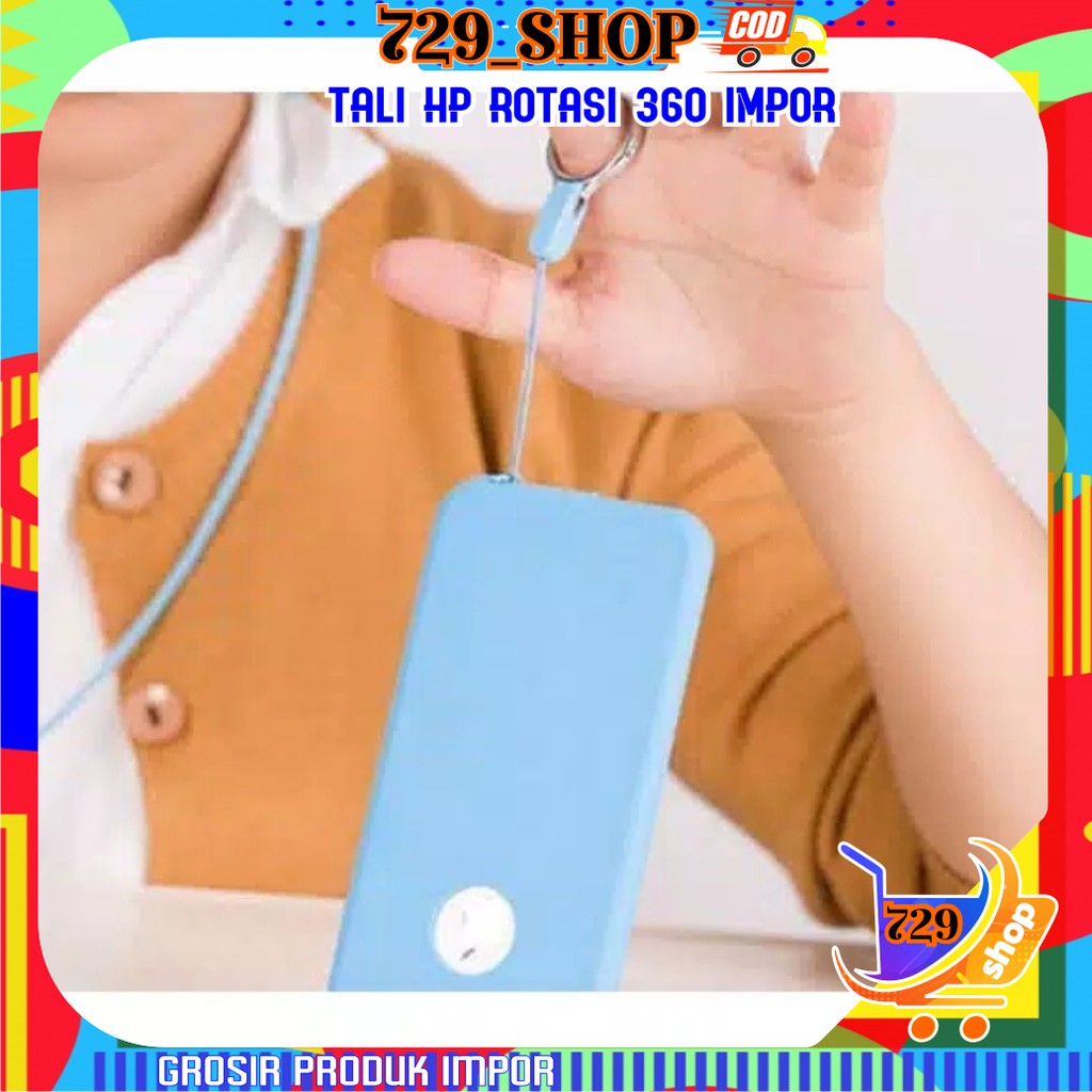 Kalung Tali ID Card / Kalung HP 2 in 1 Putar 360* Import / Strap Card Phone Import Best Seller