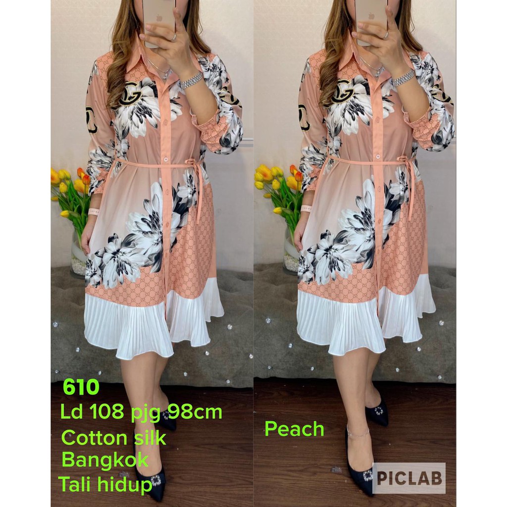JL8281 tunik bunga mix prisket bangkok import 610/DR512 halus