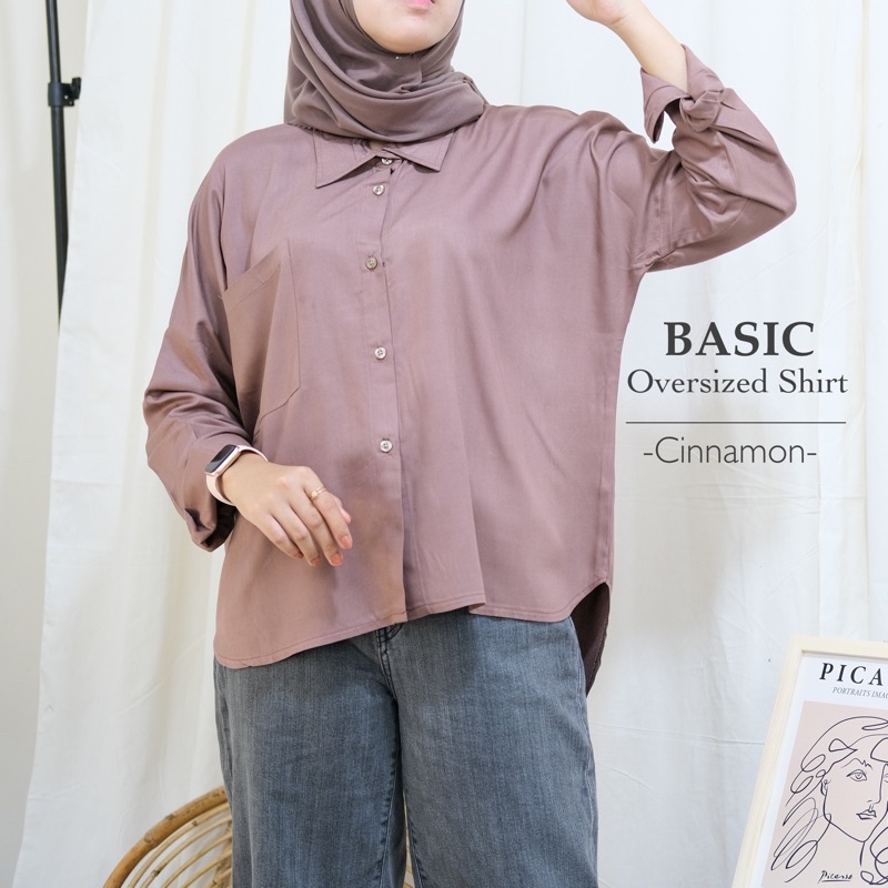 BASIC OVERSIZED SHIRT/ atasan kemeja korea wanita