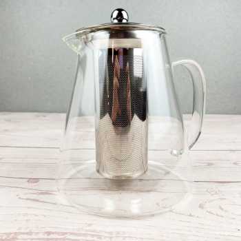 Teko Pitcher Teh Chinese Teapot Maker 950ml 450ml 1300ml 700ml dengan Penyaring / Teapot Kaca Saringan Teh Kopi Air Minum Tahan Panas Glass Borrosilikat Filter Saring Stainlees Steel / Chinese Tea Pot Teko Pitcher Saringan Alat Seduh Teh Unik Aesthetic