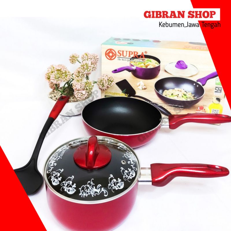 COOKWARE SET WAJAN SET SUPRA ROSEMERY LAVENDER  Asli Anti Lengket MURAH