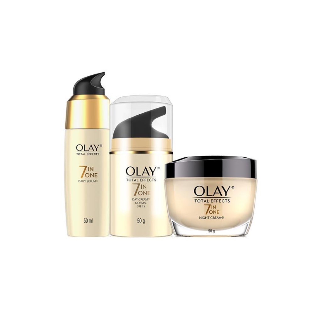 Olay Set Total Effects Niacinamide Skincare Antiaging - Day and Night Cream, Serum