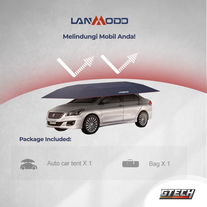 Lanmodo Semi Auto Black/Hitam Tenda Mobil Car Tent Original