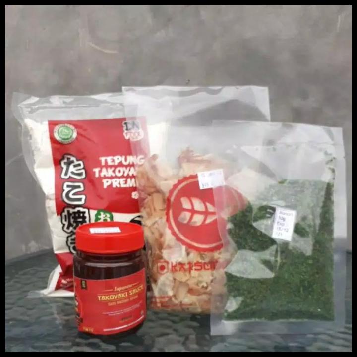

Paket Takoyaki Komplit ( Tepung,Saos,Katsubusi Dan Aonori